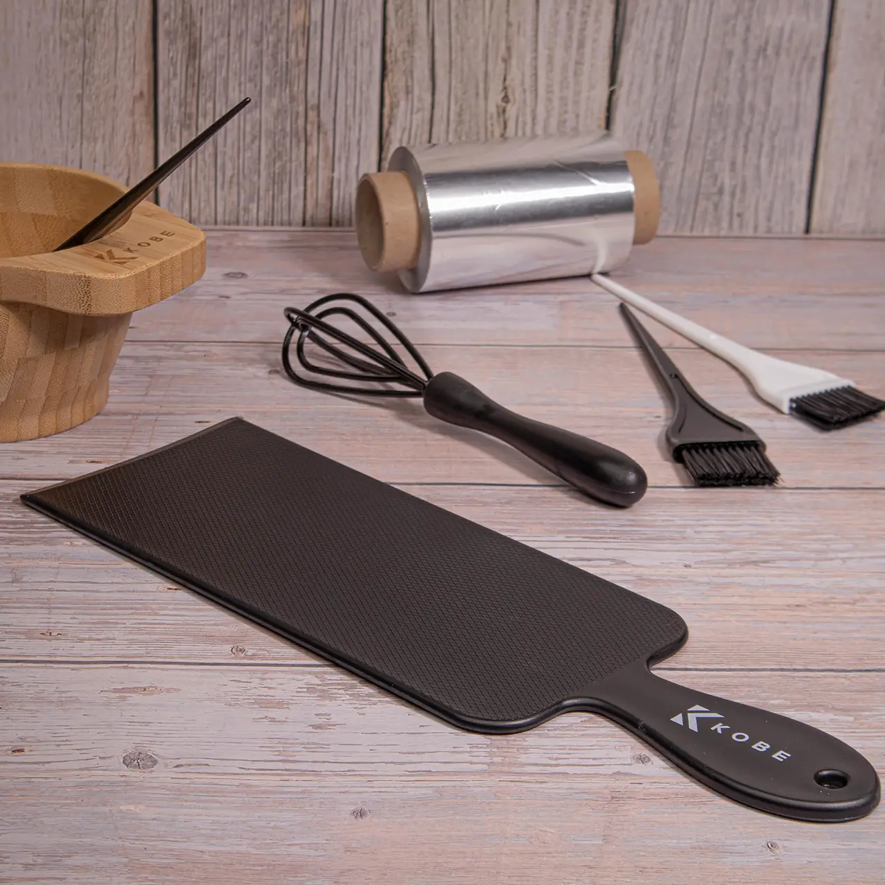 Balayage board and tools used to create specialised hair colour services in Carlisle.