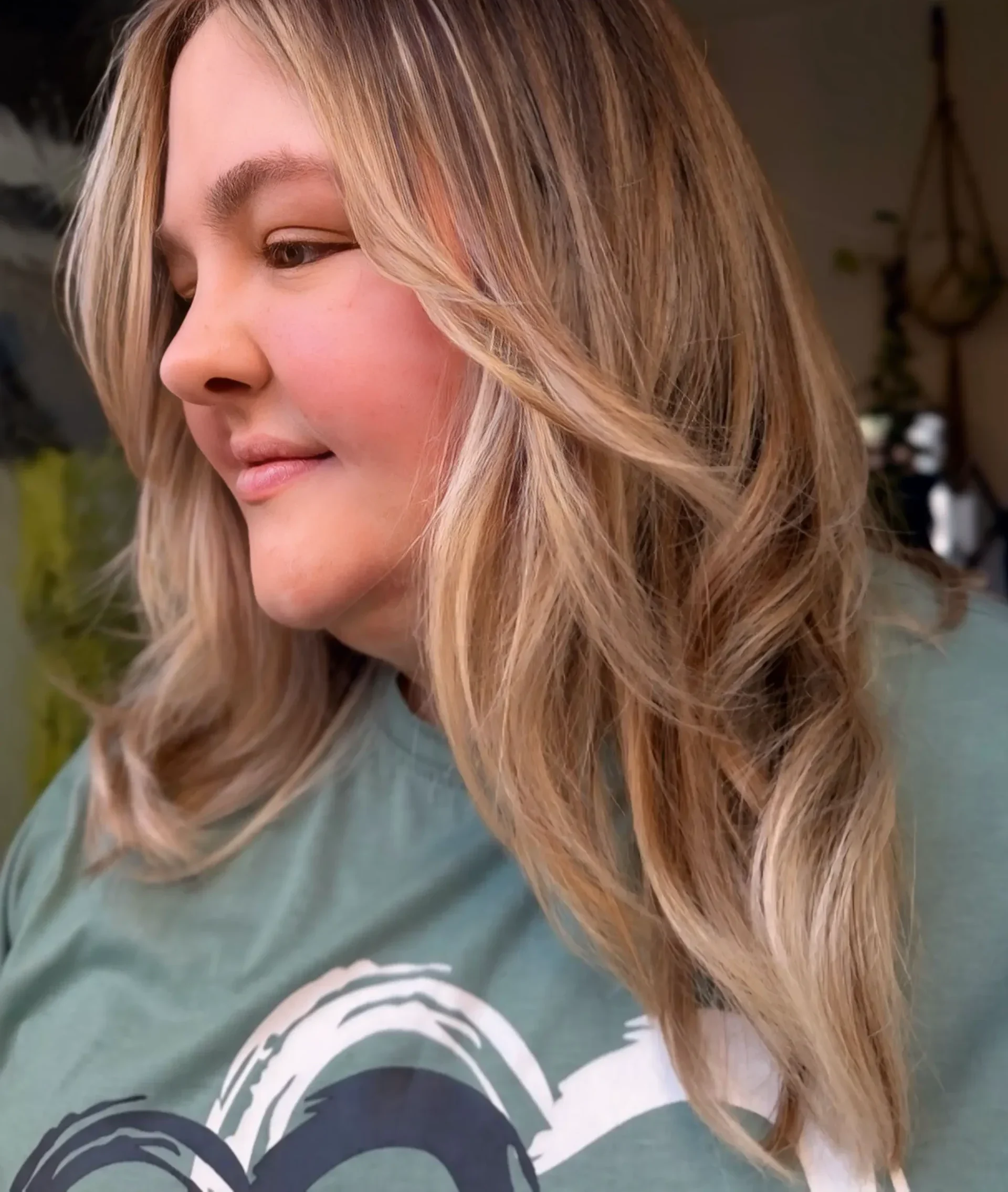 Client hair transformation in Carlisle, Cumbria. Featuring a stunning face frame.